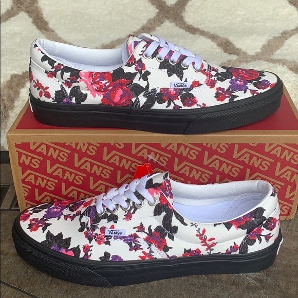 VANS ERA FLORALS BLACK/WHITE men’s - Picture 14 of 16